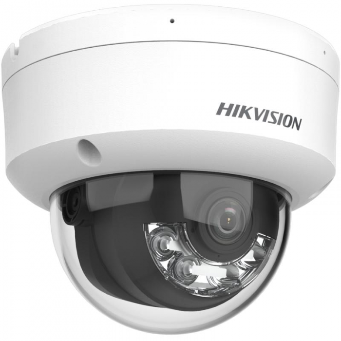 كاميرا هيكفيجن DS-2CD1183G2-LIU (عدسة 2.8 مم): كاميرا مراقبة خارجية ثابتة بدقة 8MP، زاوية واسعة، رؤية ليلية ملونة، وميكروفون مدمج مع كشف حركة ذكي.